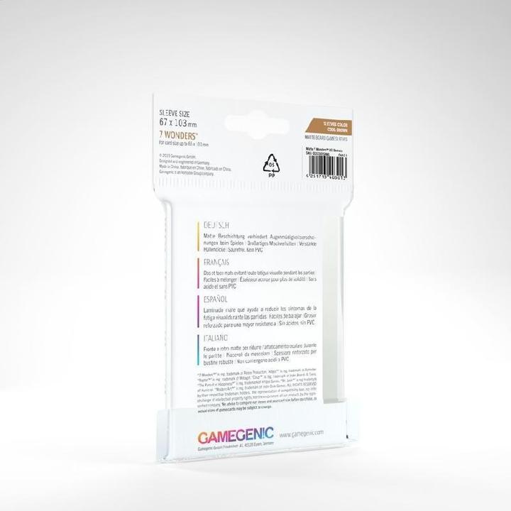 Image du produit Gamegenic GGS10059 - MATTE 7 Wonders Pochettes 67 x 103 mm - Transparent (80 pochettes)