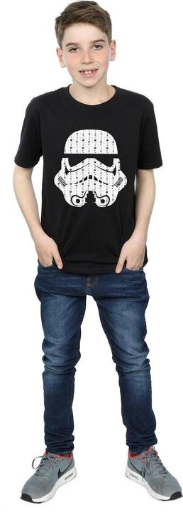 Actual product image Star Wars Boys Christmas Stormtrooper Helmet T-Shirt (140, 146)