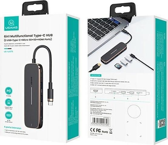 Produktbild Usams SJ575HUB01 (USB-C, 6 Ports)