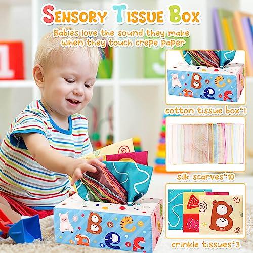 Produktbild Activity Board 4 in 1 Baby Spielzeug 6 Monate - 3 Jahre, Stapelturm, UFO Silikon Zugschnur Spielzeug