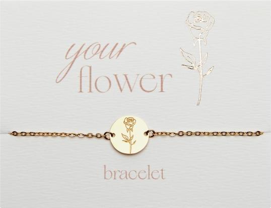 Immagine prodotto HCA Armband - "Your Flower" - Edelstahl vergoldet - Rose (Acciaio inossidabile)