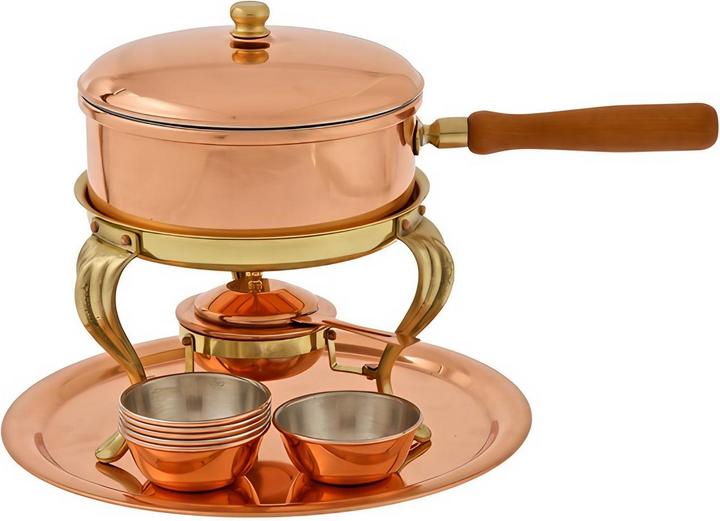 Image du produit Ich-zapfe Fondue complète, pot à fondue - en cuivre (Fondue au fromage, Fondue au chocolat)