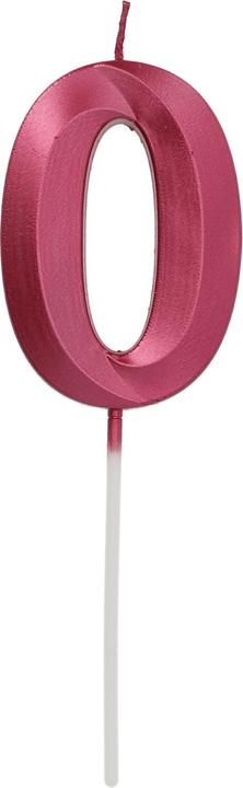 Produktbild Folat Kerze Glamour Ziffer 0 Rot Metallic (1 Stk.)