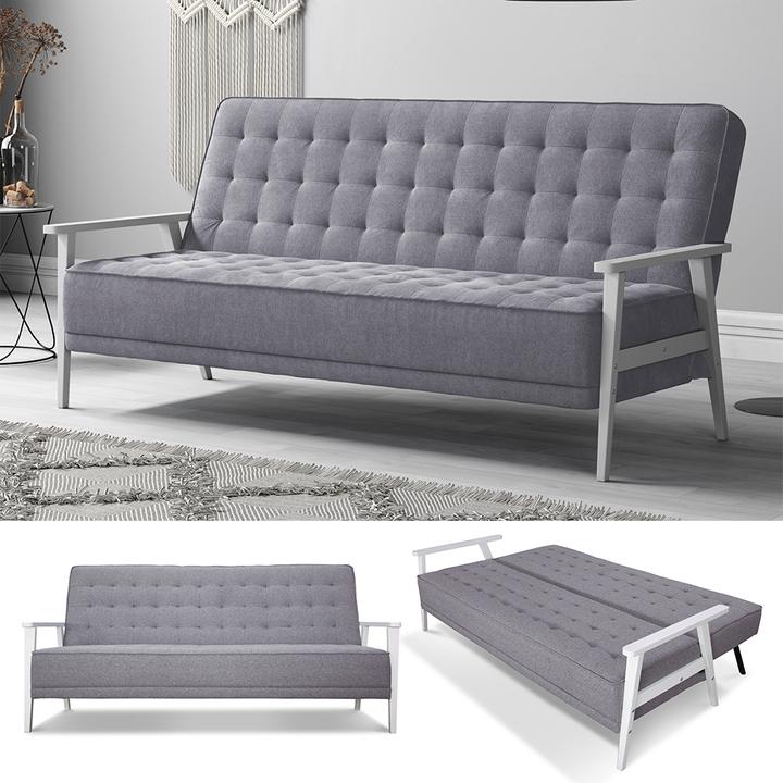 Actual product image VitaliSpa Sofa Dion, Grey, 202 cm with folding function