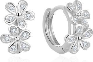 Produktbild Beneto Floral round earrings with zircons AGUC2622 (L)