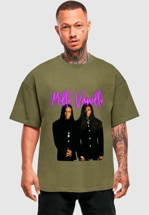 Produktbild Merchcode Milli Vanilli - Band Picture Neon Ultra Heavy Tee - 131259 (L)