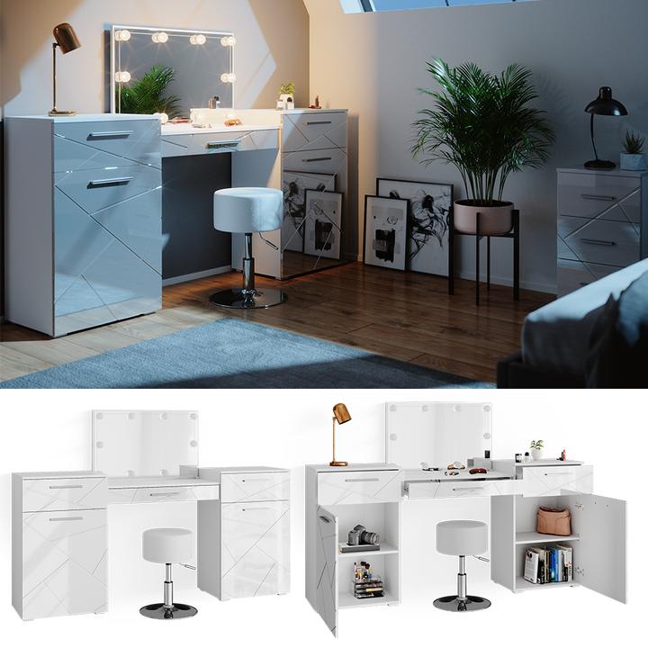 Produktbild Vicco Irma mit Hocker und Beleuchtung (190 x 90 x 39 cm)