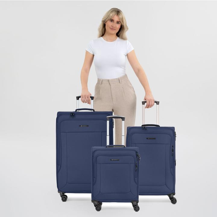 Actual product image Franky Melbourne 3.0 4-wheel suitcase set, 3-piece, with stretch fold (180 l, XL (from 140l))