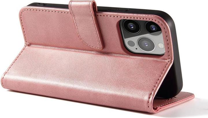 Produktbild Hurtel Magnet Case elegant bookcase type case with kickstand for iPhone 13 Pro Max pink (Apple iPhone 13 Pro Max)