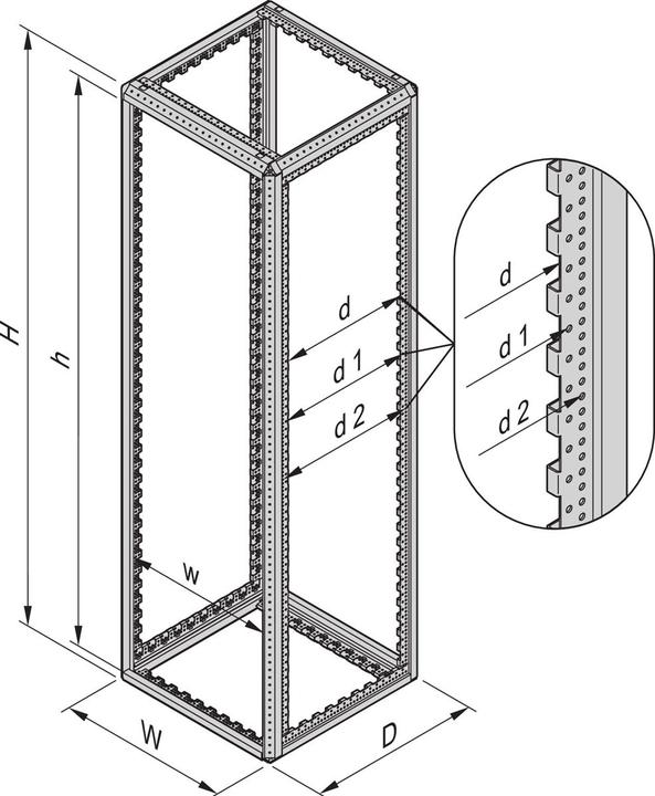 Immagine prodotto Schroff VARISTAR NET Plus - VARISTAR VNT+1200H 800B 600T (24 HE, Rack da 19 pollici)