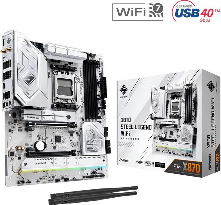 Actual product image AsRock X870 Steel Legend WiFi AM5 (AM5, AMD X870, ATX)