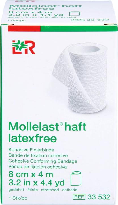 Produktbild Lohmann & Rauscher Mollelast haft latexfrei weiss 8cm x 4m gedehnt, 1 St BIN
