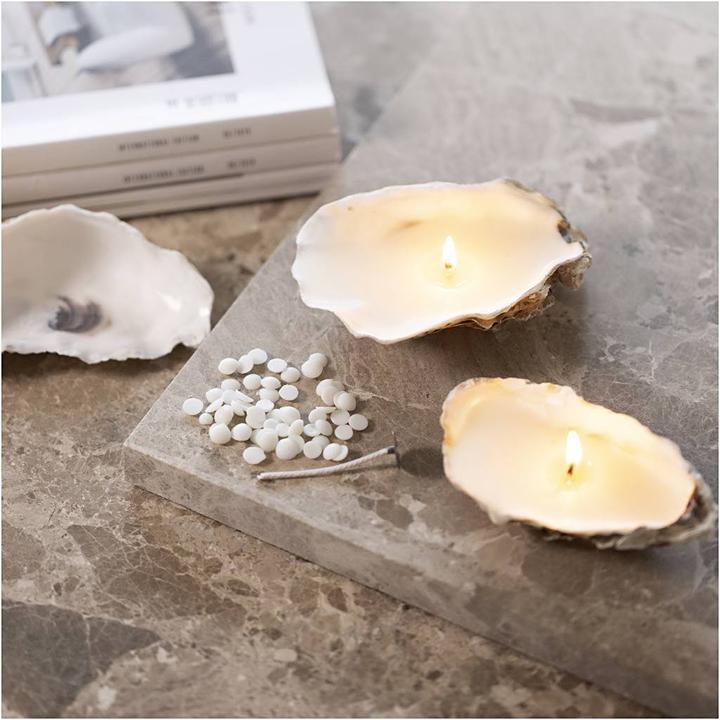 Actual product image Creativ Company Mini Craft Kit - Candle Casting - Soy Candles In Oyster Shells (977738)