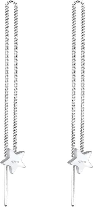Image du produit Elli Boucles d'oreilles étoiles Astro chaîne cristaux argent 925 (Cristal de verre, Argent sterling 925)