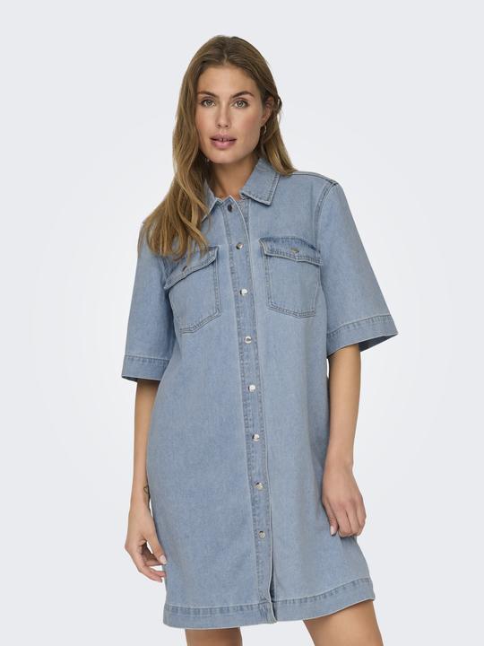 Immagine prodotto Only Vestibilità regolare colletto camicia abito corto abito denim (L)