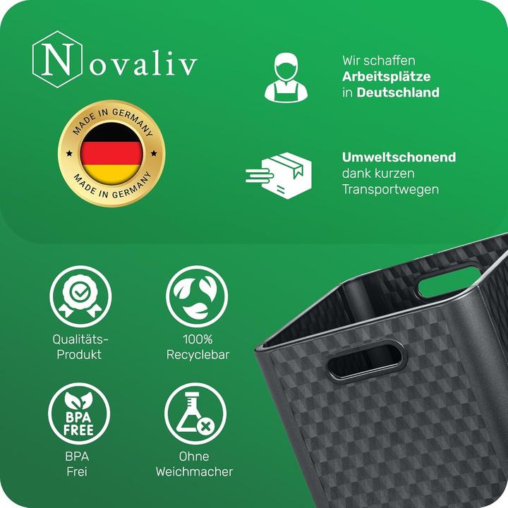 Produktbild Novaliv 12x Box 30x30x30 cm Kunststoff Boxen für Kallax Regal Körbe 30x30 Aufbewahrungsbox als Schra (30 x 30 x 30 cm, 25 l)