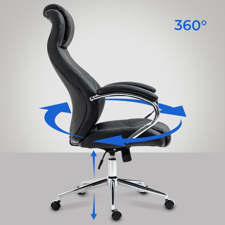 Actual product image CLP Office chair Salford real leather, black