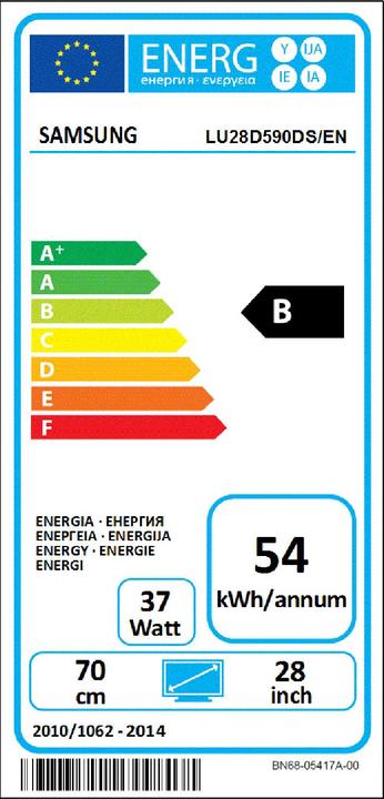 Energie-Label Samsung U28d590d (3840 x 2160 Pixel, 28")