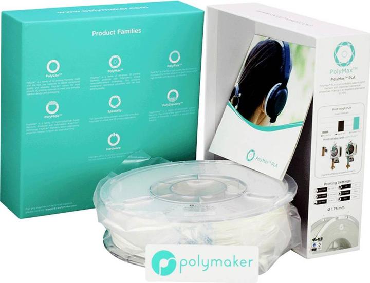 Actual product image Polymaker PolyMax PLA V2 - White- 1.75mm (PLA, 1.75 mm, 750 g, White)