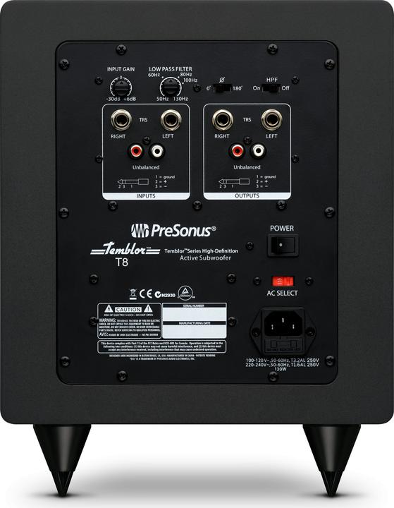 Image du produit PreSonus Temblor T8 (Subwoofer actif, 1 pièce, 1x 100 W)