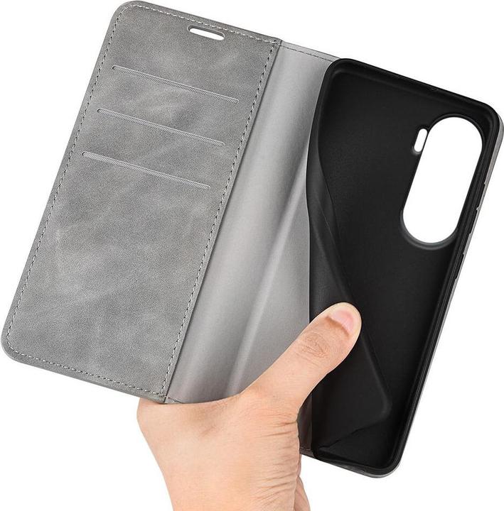 Actual product image Cover-Discount Honor 90 Lite - Stand Flip Case Cover grey (Honor 90 Lite)