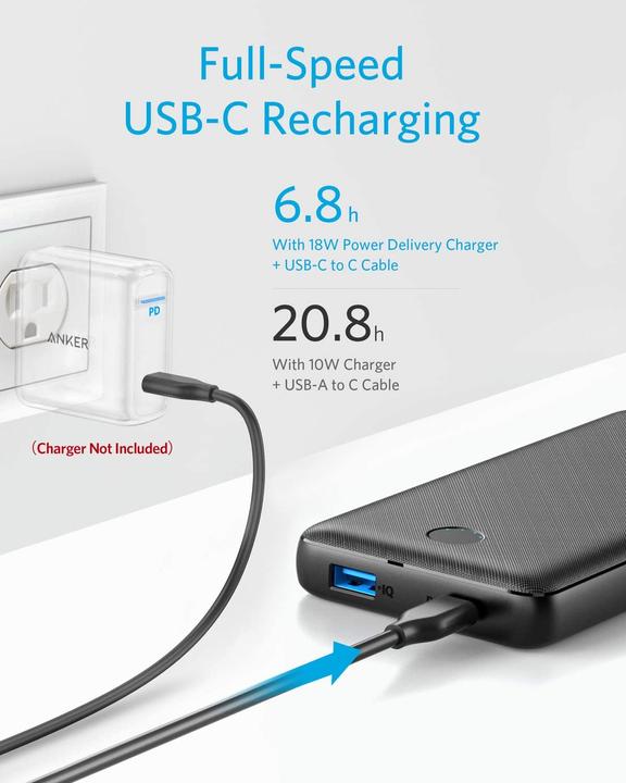 Produktbild Anker Tragbarer Externer Akku (20000 mAh, 20 W, 74 Wh)