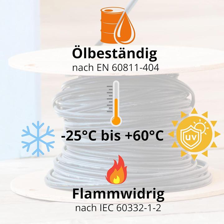 Produktbild Lapp 10 Meter 1600098 H07RN-F 1x6 mm² Gummileitung flexibel ohne Schutzleiter I UV-resistentes Kabel (10 m)