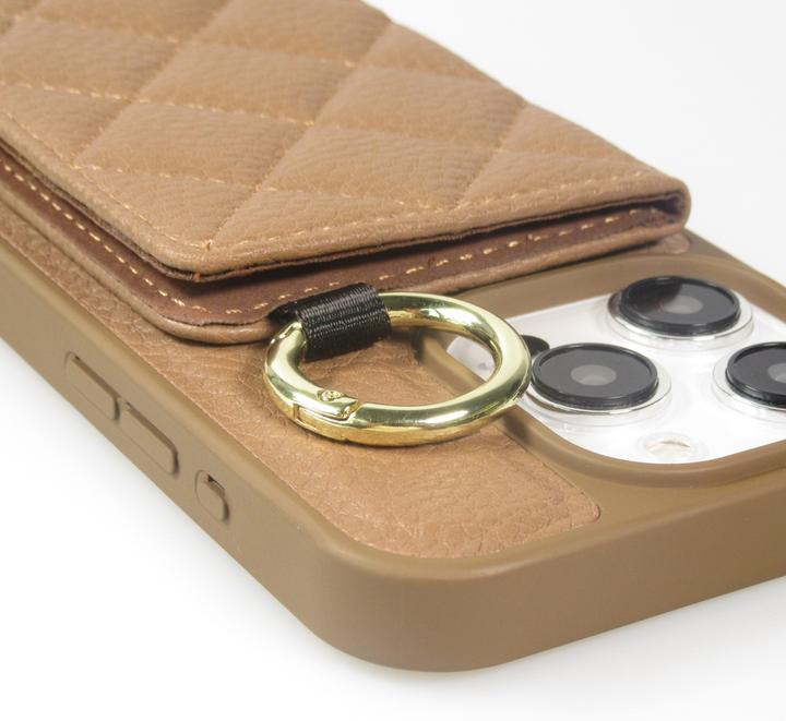 Image du produit PhoneLook Coque Cuir matelassé avec miroir et compartiment carte inclus grande lanière amovible (Apple iPhone 15 Pro Max)