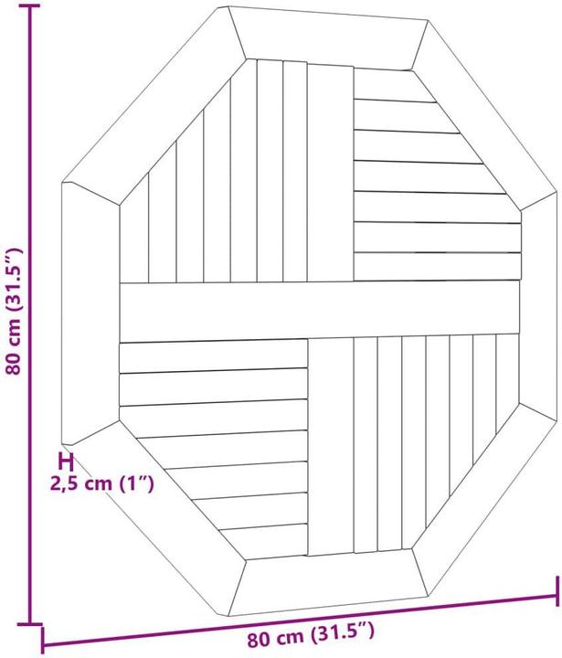 Actual product image VidaXL Aso (80 x 80 x 2,5 cm)