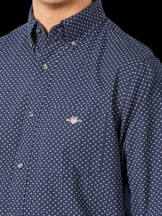 Produktbild GANT Micro Print Shirt Long Sleeve Marine (L)