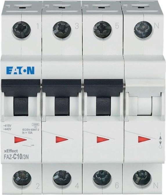 Produktbild Eaton Überstromschalter 3P+NC 10A 15 kA AC FAZ C10/3N (278971)