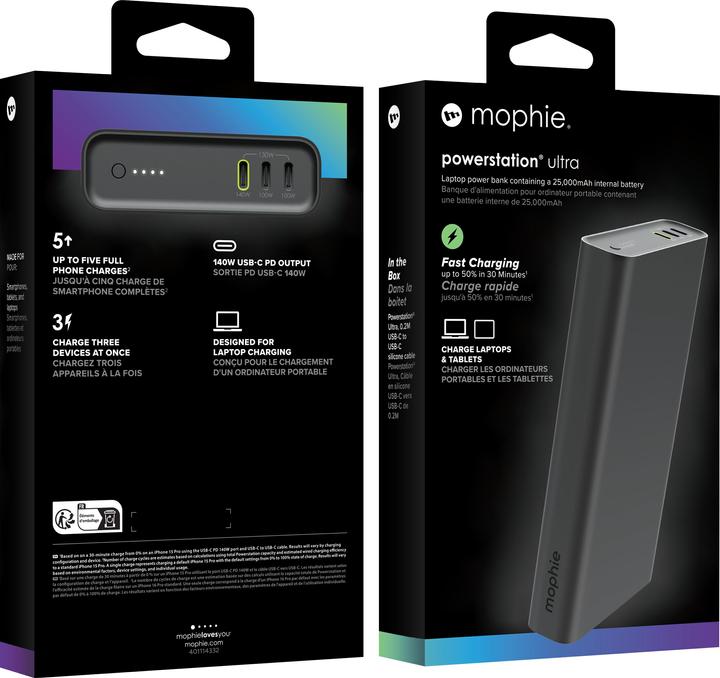 Immagine prodotto mophie Powerstation Ultra, 25000 mAh, Nero (25000 mAh, 140 W)