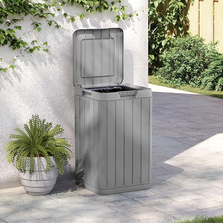 Actual product image VidaXL Outdoor-Mülltonne Grau 38x38x65 cm PP,Farbe: Grau (80 l)