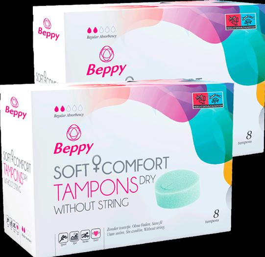 Produktbild Beppy DRY» (Classic) Soft + Comfort Tampons Doppelpack, 2 x 8 Stück, ohne Fädchen (16 x, Normal)