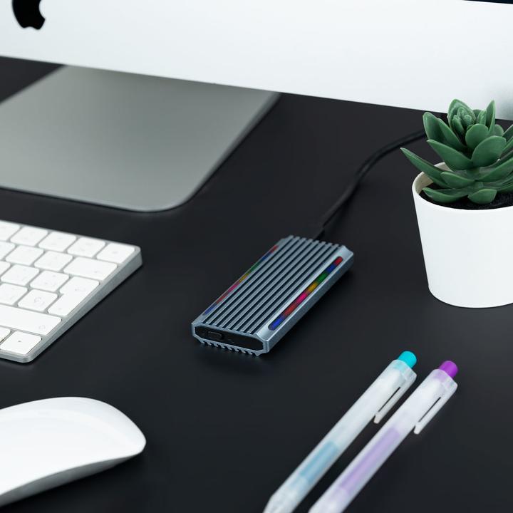 Image du produit Tooq Technology CAJA EXTERNA TQE-2221G NGFF/NVMe "SHINOBI" USB-A RGB GRIS (M.2 2280)