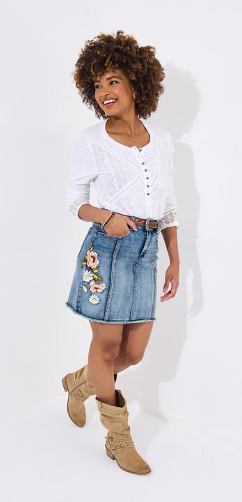 Image du produit Joe Browns Floral Embroidered Denim Skirt (36)