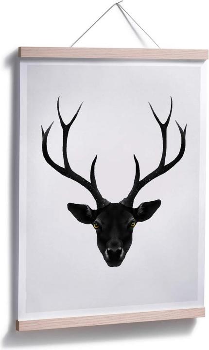 Actual product image Trenddeko The Black Deer - Black Deer (24 x 30 cm)