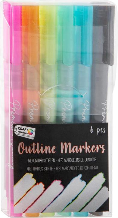 Actual product image Grafix Outline marker, 6pcs. (Multicoloured, 6 x)
