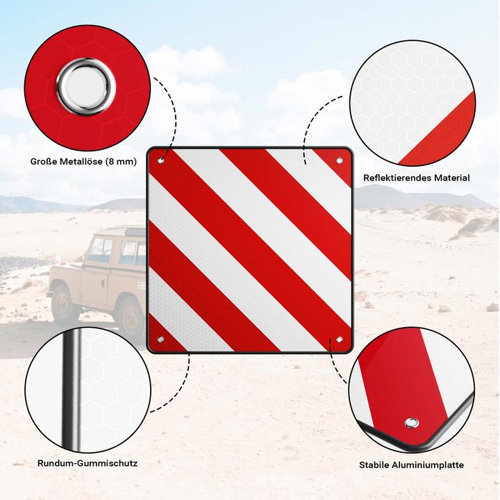 Image du produit Wiltec 2in1 rot weisse Warntafel Spanien Italien Warnschild Fahrradträger Schild