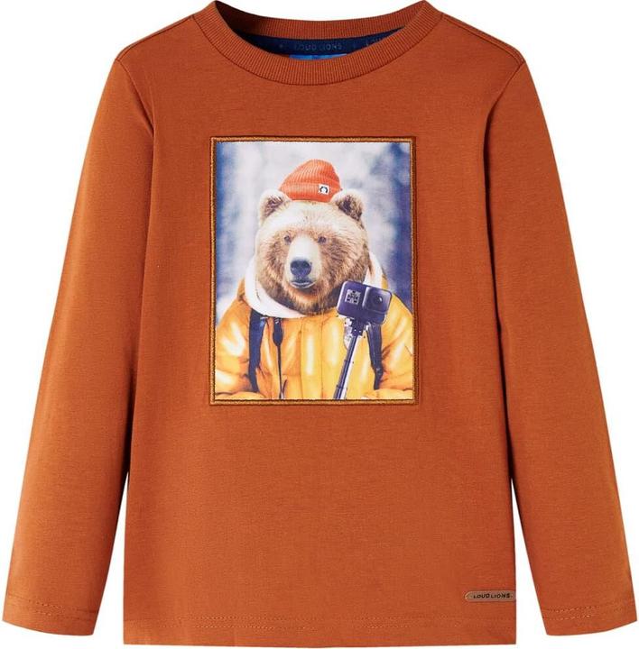 Immagine prodotto VidaXL Camicia a maniche lunghe da bambino arancione scuro 140,Materiale: 100 (140)
