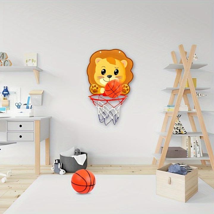 Produktbild Activity Board Mini Basketballkorb Ständer Set mit Löwe, Dinosaurier, Elefant Dschungeltiere - Happy Birthday