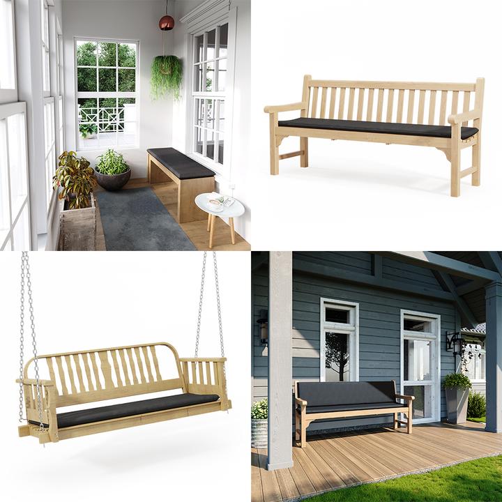 Produktbild Vicco Bankauflage, Anthrazit, 140 cm (140 x 40 x 6 cm)