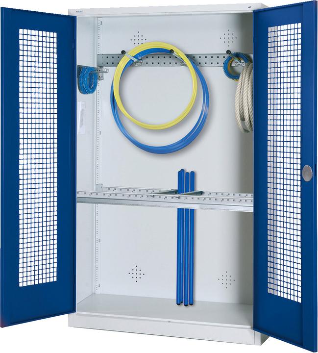 Produktbild C+P Modul-Sportgeräteschrank mit Grundausstattung (HxBxT: 195x120x50 cm, mit Lochblech-Flügeltüren)