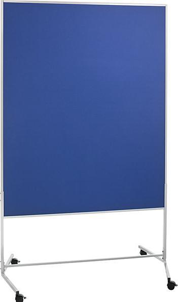 Actual product image eurokraft basic Mobile pinboard, fabric covering/whiteboard, WxH 1200 x 1500 mm, blue. (120 x 150 cm)