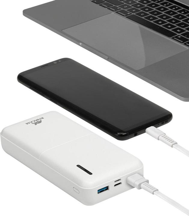 Actual product image Rivacase POWER BANK USB 20000MAH/VA2572 Baltas (20000 mAh, 20 W, 20000 Wh)