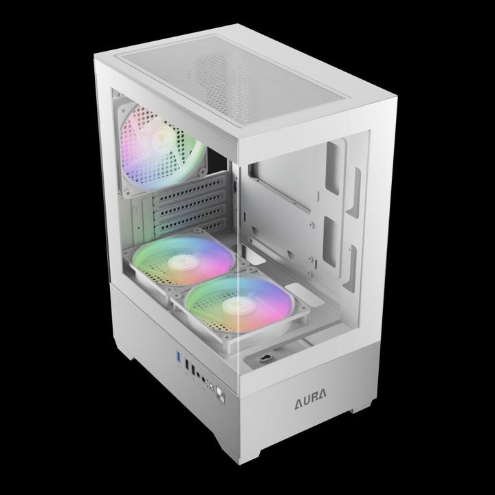 Image du produit Gamdias Boitier Mini Tour Micro ATX Aura GC9M RGB avec panneaux vitrés (Blanc)