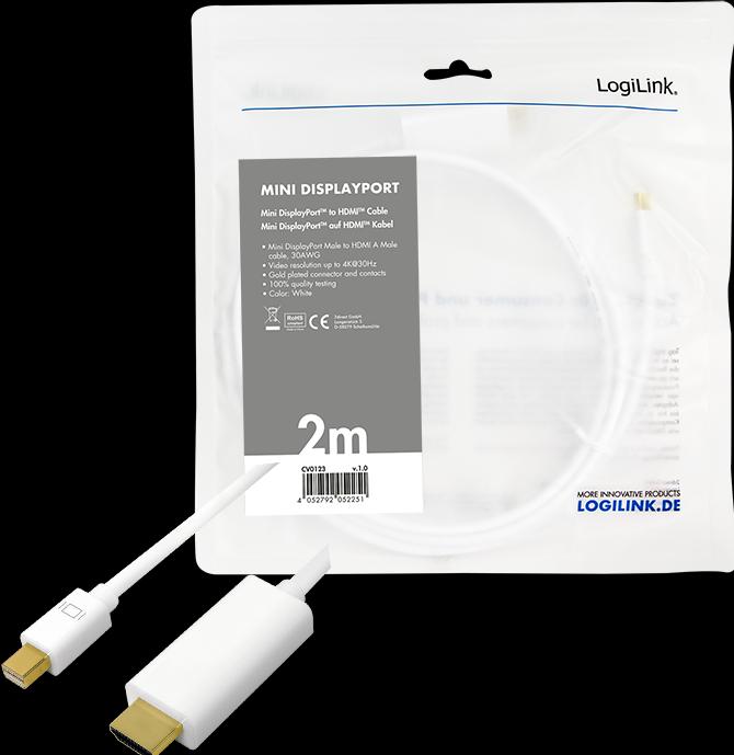 Immagine prodotto LogiLink Mini DisplayPort — HDMI (Typ A) (2 m, DisplayPort)