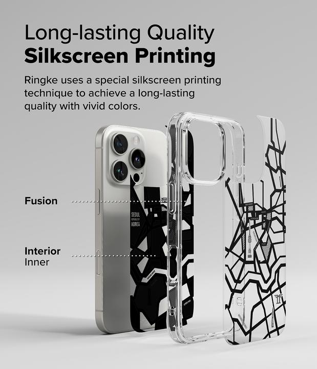 Actual product image Ringke Case for iPhone 16 Pro FUSION DESIGN SEOUL MAP BLACK (Apple iPhone 16 Pro)