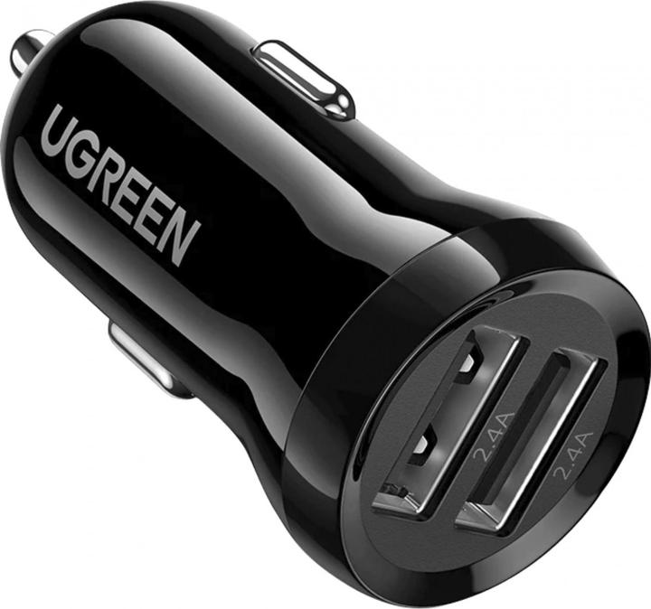 Ugreen car charger ED018, 2x USB, 24W (black)