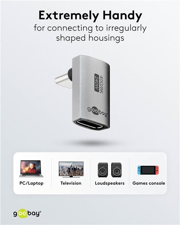 Produktbild Goobay USB-C-Adapter vertikal 90° kurz, USB4 (240 W)